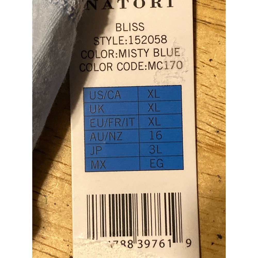 Natori Bliss French Cut Briefs Misty Blue Lace Pima Cotton Panty 152058 XL NEW - Picture 3 of 6
